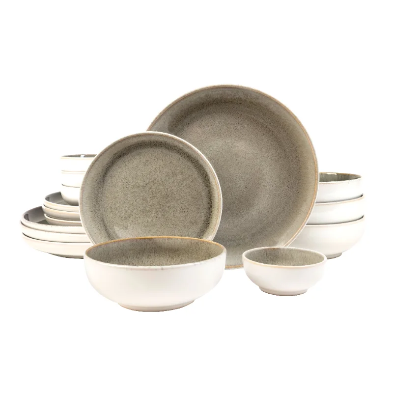 

Sango Resona Stoneware Dinnerware Set, 16-Piece Set, Moss Greencomplete tableware set