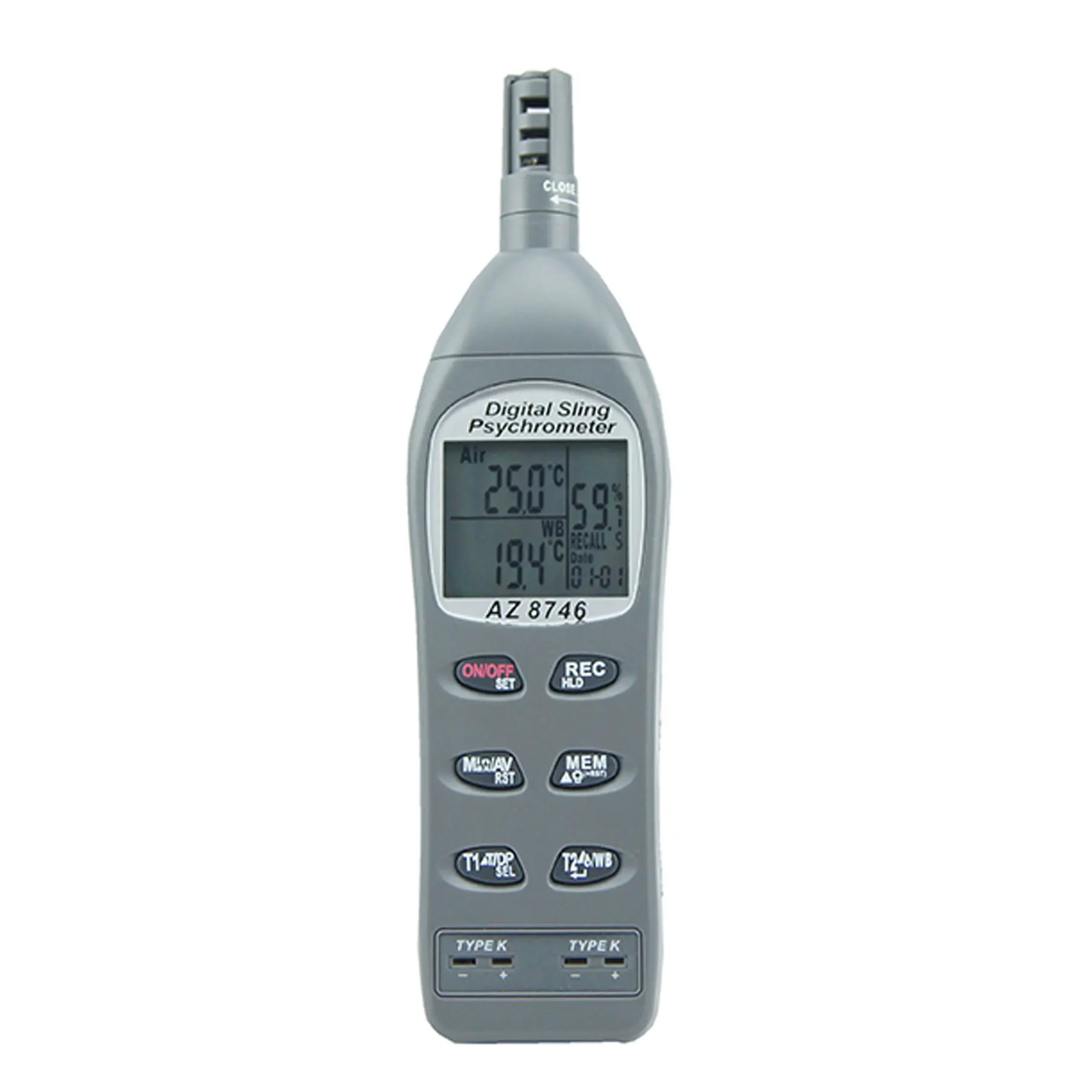 

AZ8746 Hygrometer-Dual K Temperature/humidity/Dew Point Meter/Wet Bulb Temperature and Humidity