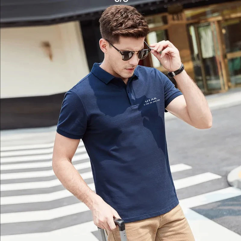 23 Summer New Breathable Golf T-shirt UTAA Brand Polo Shirt Men's Casual Short Sleeve Summer Men's Polo Shirt Sports T-shirt Top