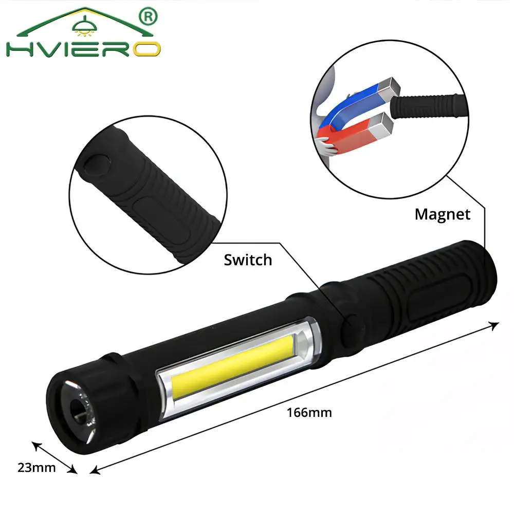 Портативный Мини-cob Светодиодный Многофункциональный Фонарик С Магнитным