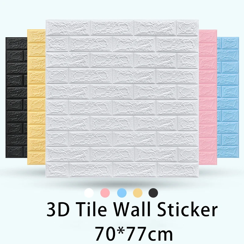 

10 PCS70x77c foam 3d stereo wall stickers 0.6cm thick self-adhesive wallpaper decoration waterproof wallpaper
