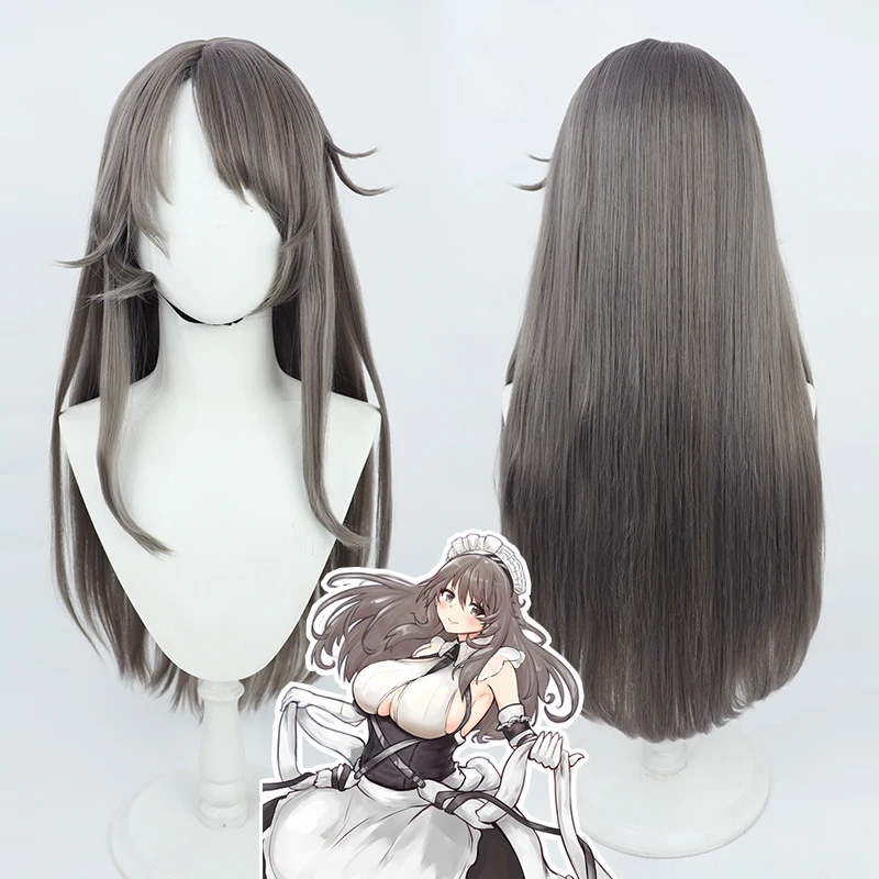 

Azur Lane HMS Charybdis (88) Cosplay Wig 80cm Long Grey Straight Synthetic Hair Heat Resistant Role Play Headwear