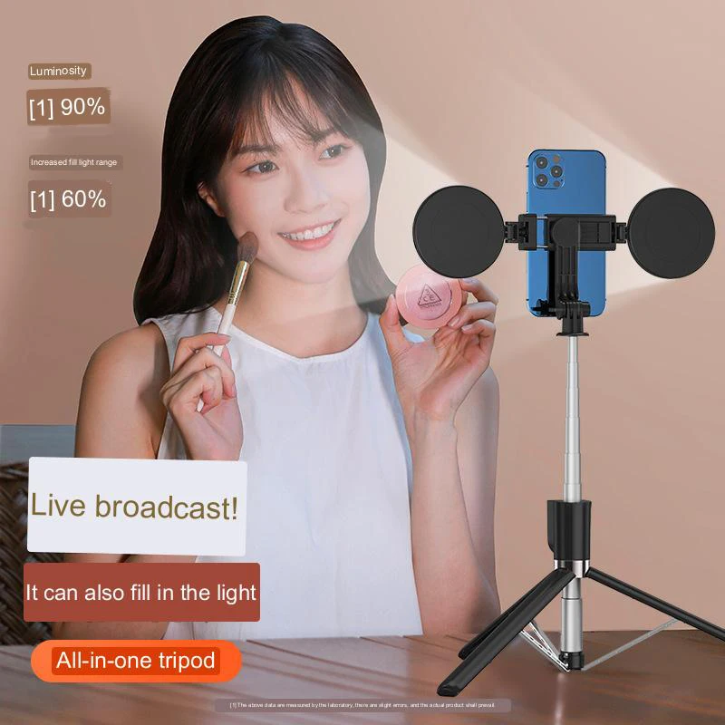 

Mobile Selfie Stick Extended 1.7M Bluetooth Integrated Tripod With Fill Light Telescopic Portable Selfie Stick For Tiktok Live