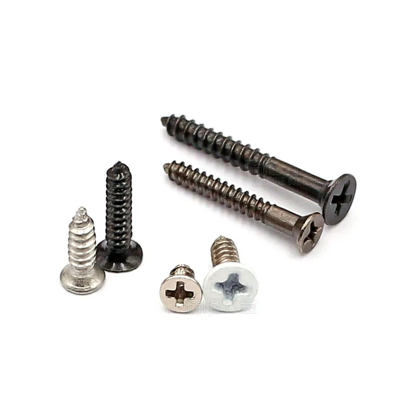 

100Pcs M1.2 M1.4 M1.5 M1.6 Cross Phillips Flat Countersunk Head Self-tapping Screw Galvanized/Nickel Steel Bolts L=3.5-11mm