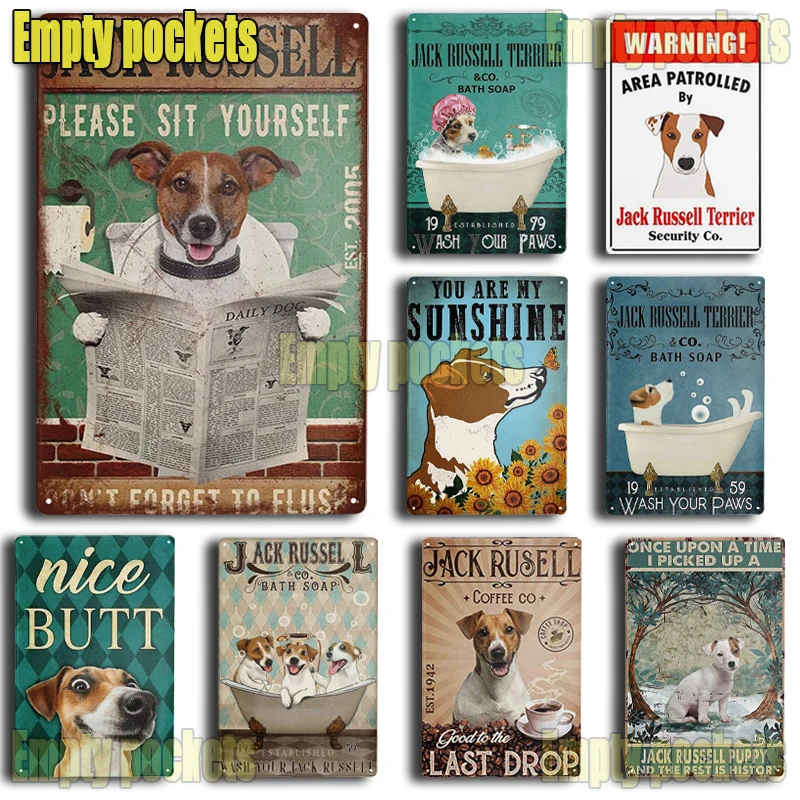 

Dog Lover Gift for Jack Russell Terrier Custom Year Poster Tin Sign for Home Farmhouse Cafe Bathroom Livingroom Wall Decoration