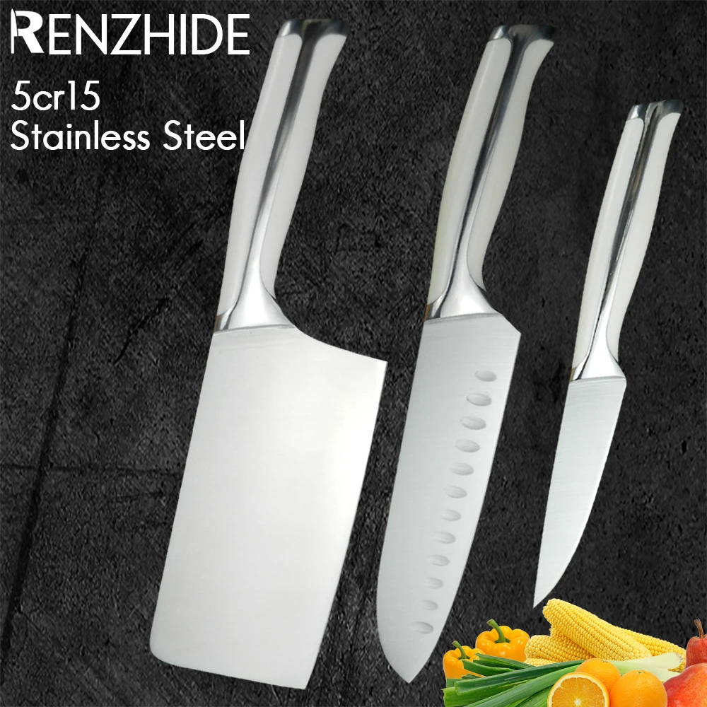 

Набор японских кухонных ножей RZD 5CR1 5, нож сантоку из нержавеющей стали для нарезки фруктов и овощей, 7 дюймов
