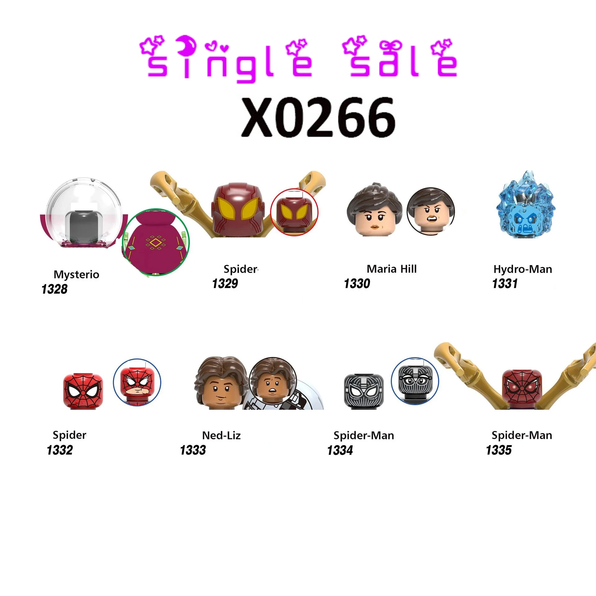 

X0266 Comic Movie Version Stealth Steel Suit Moc Bricks Building Mini Block Ned Spider Heros Mysterio Eductional Kids Toys Gifts