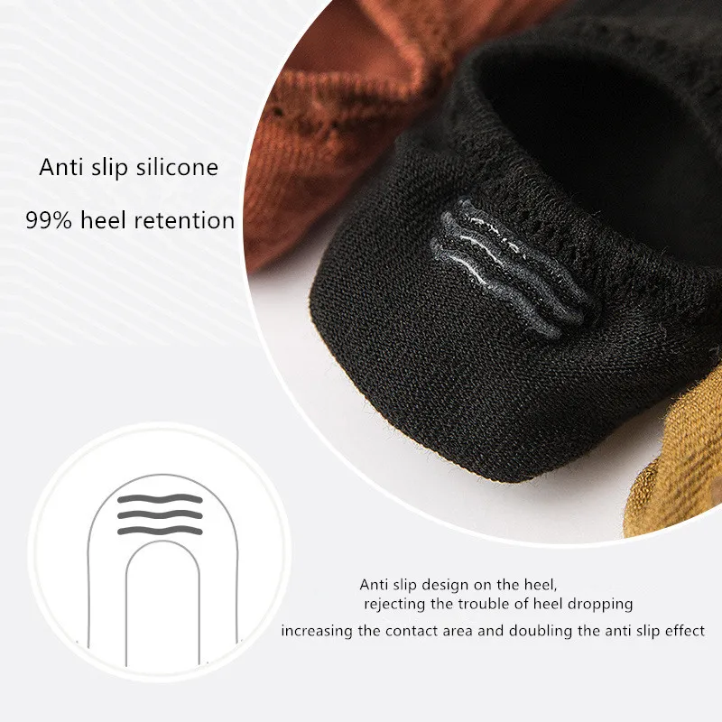 Women's Silicone Non-slip Invisible Socks Summer Solid Color Ankle Boat Socks Female Soft Cotton Sock Slippers EUR35-39