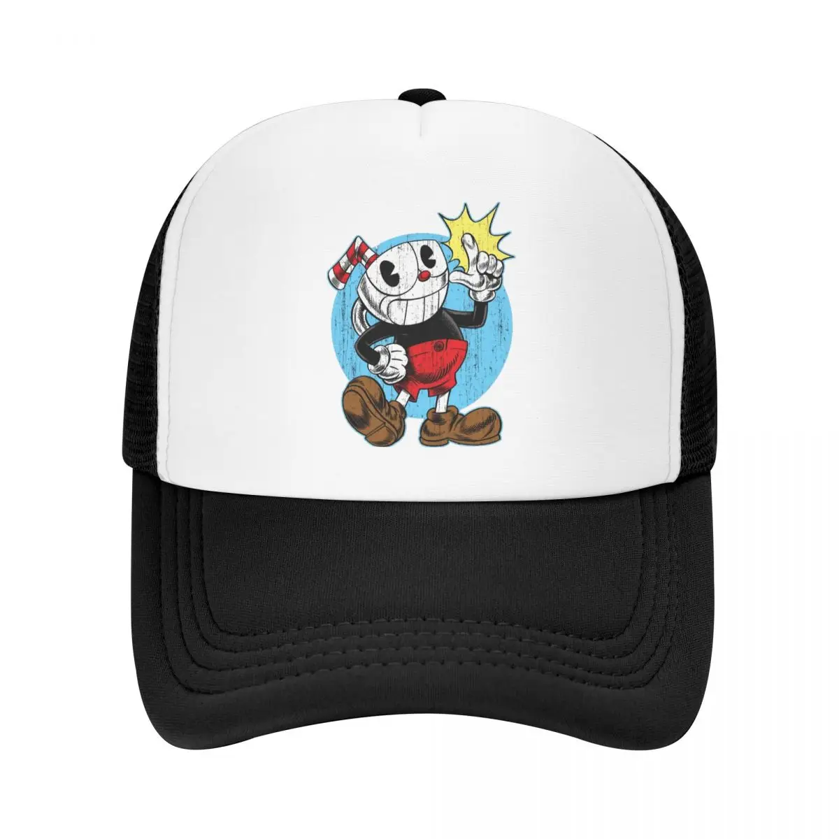 

Punk Unisex Hot Game Cuphead Baseball Cap Trucker Hat Adult Adjustable Snapback Caps for Men Women Outdoor Summer Hats