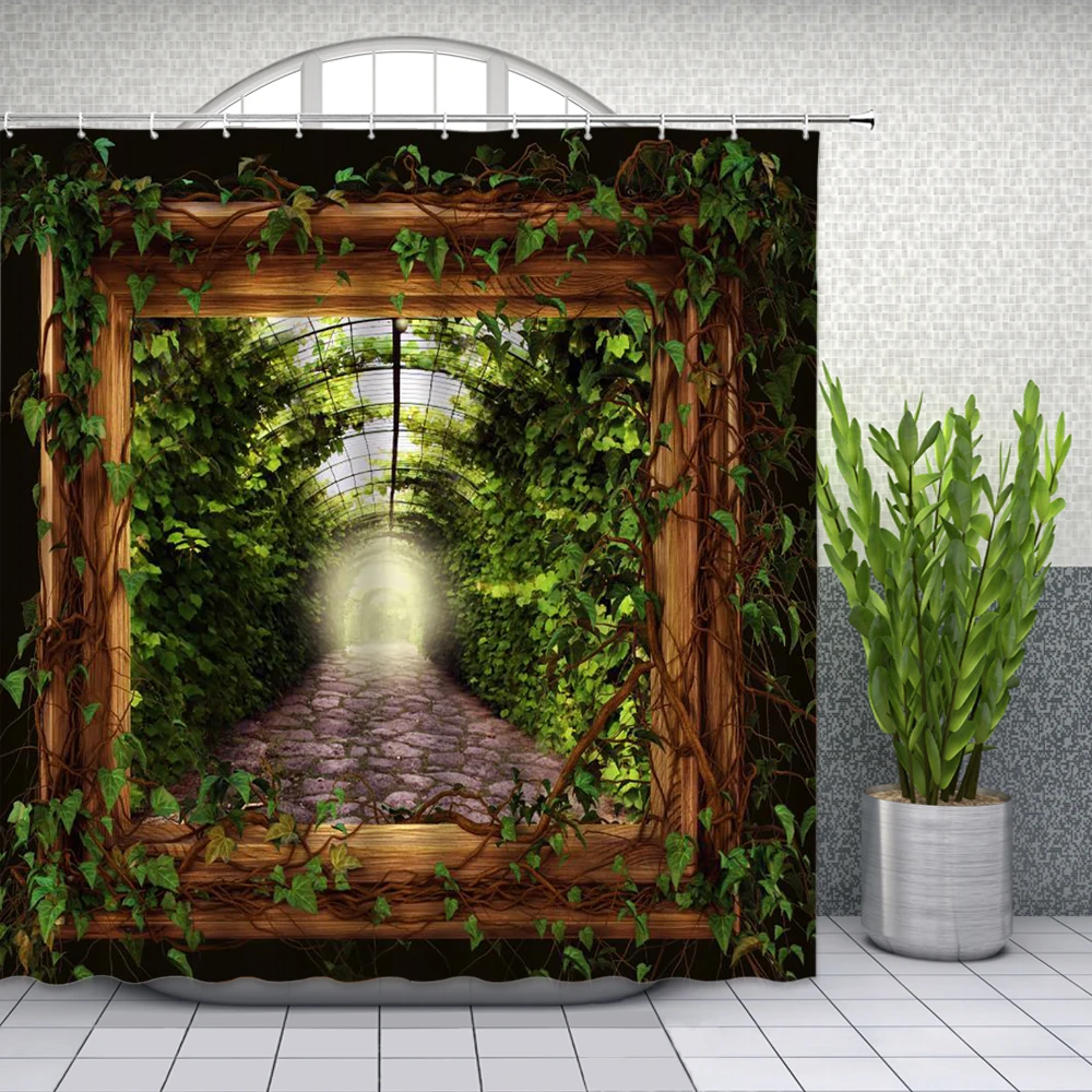 Штора для душа из Тосканы занавеска с традиционными кирпичными домами