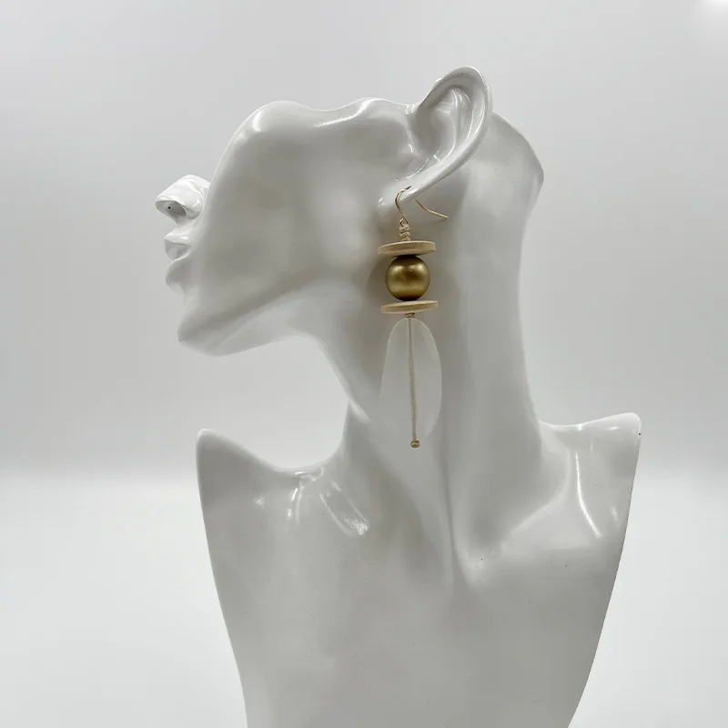 

Suekees Goth Drop Earings Fashion Jewelry Pendientes Vintage Boho Long Earring Wood&Resin Beads Earrings For Women Accessories