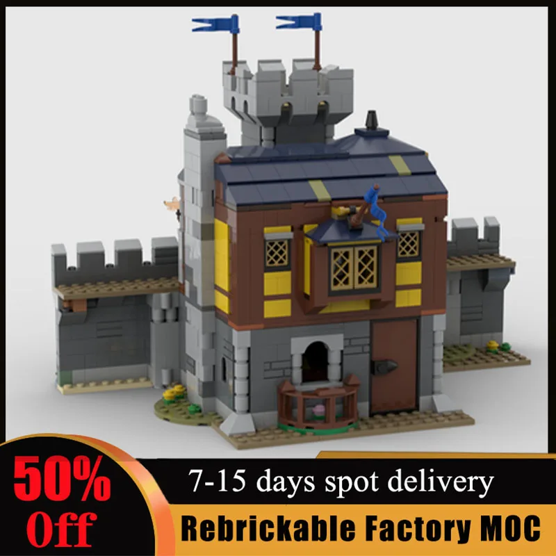 

1076PCS Medieval Guardhouse Castle Black Falcons Model Building Blocks Customized 31120 Bricks Kid Birthday Toys Christmas Gifts
