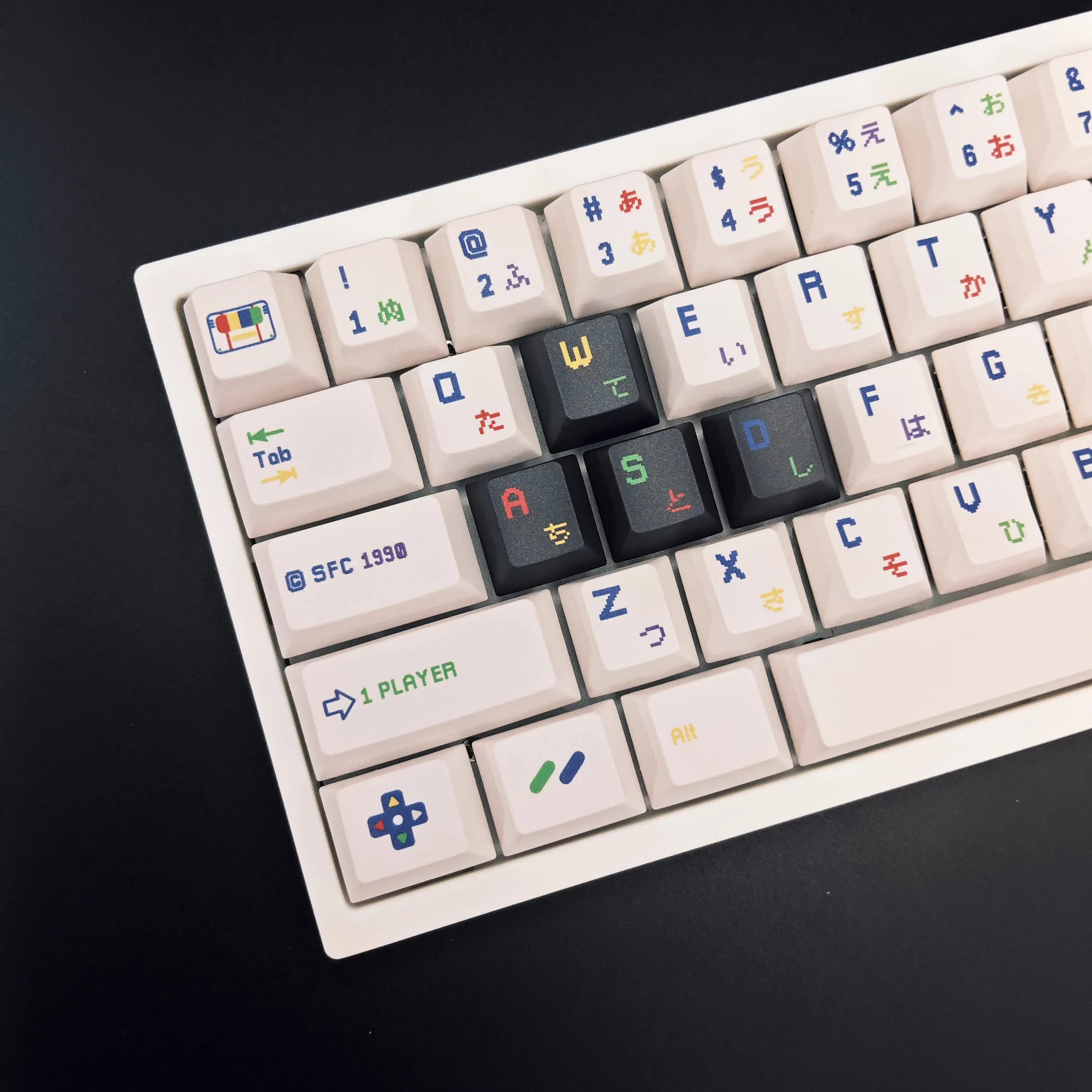 142 клавиши/набор Aifei CoolKids SFC SNES ‌ Колпачки для клавиш PBT Dye Subbed Key Caps Cherry Profile Game Keycap
