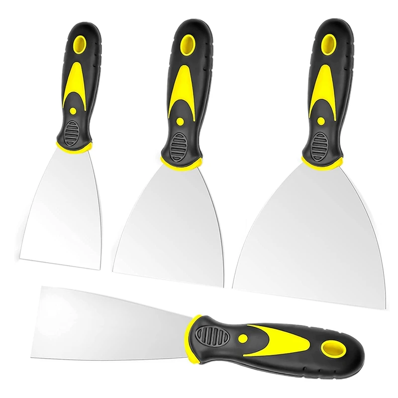 

LJL-4Pcs Набор ножей для шпатлевки, скребок для краски из нержавеющей стали, инструмент для ремонта обоев из гипсокартона