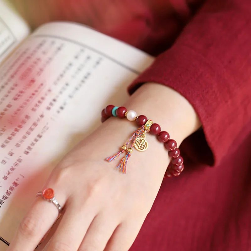 Женская благословительная карта натуральная Киноварь фиолетовое золото мужские