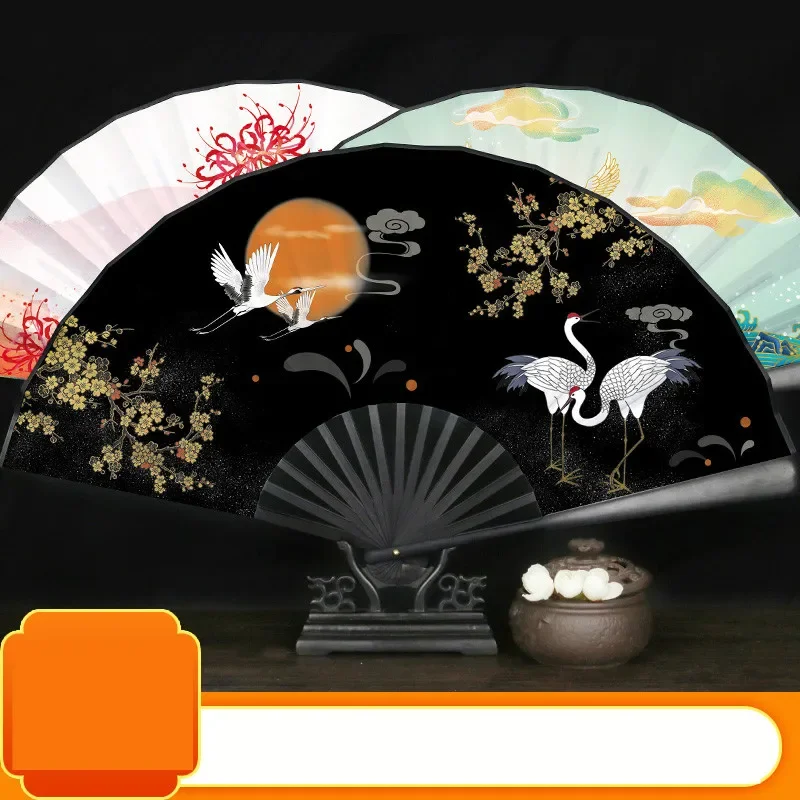 Pria Klasik Kipas Lipat China Vintage Складной вентилятор Bambu Gaya Davis Wanita Tangan Sutra Portable Abanicos для Boda