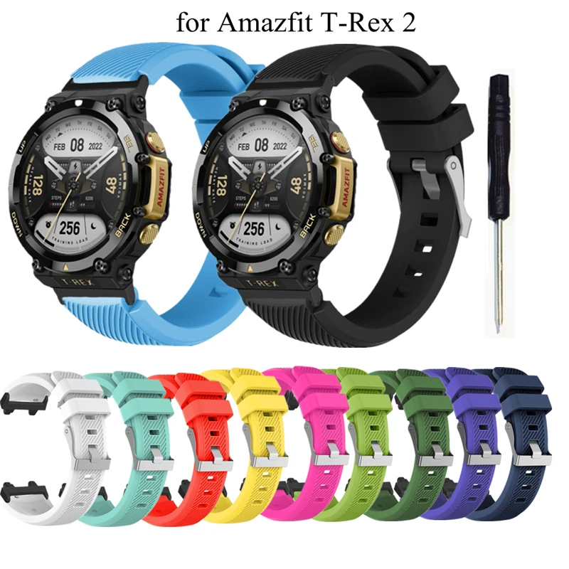 

Watch Strap For Huami Amazfit T Rex 2 Strap Adjustable Silicone Bracelet Replacement For Amazfit T Rex 2 Smart Watchband Correa