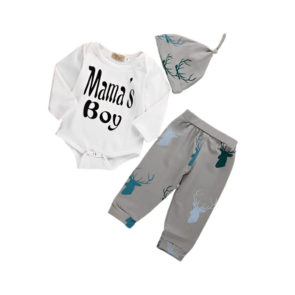 

3pcs Baby Clothes Sets Good Elasticity Shirt Kids Suits Soft Tops Pants