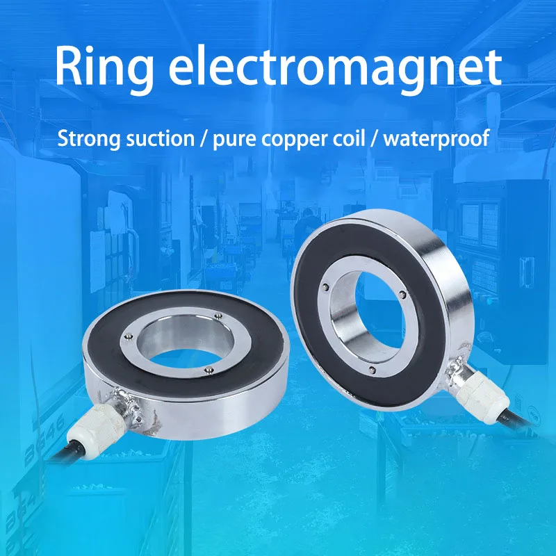 

DC 12V/24V Solenoid Waterproof Ring Suction Cup Electromagnet 90/52/20mm Annular Hollow Magnet Normally Closed Solenoide 12v