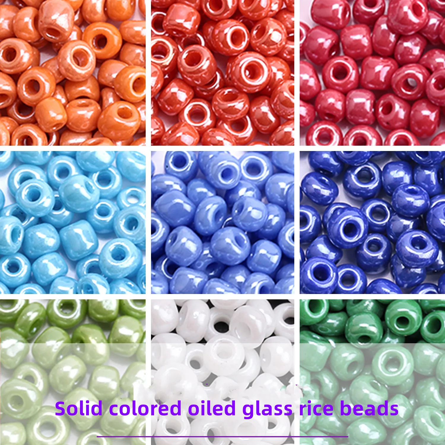 

2 / 3 / 4mm solid color oiling colored glass rice beads manual DIY Bracelet beads jewelry accessories wholesale