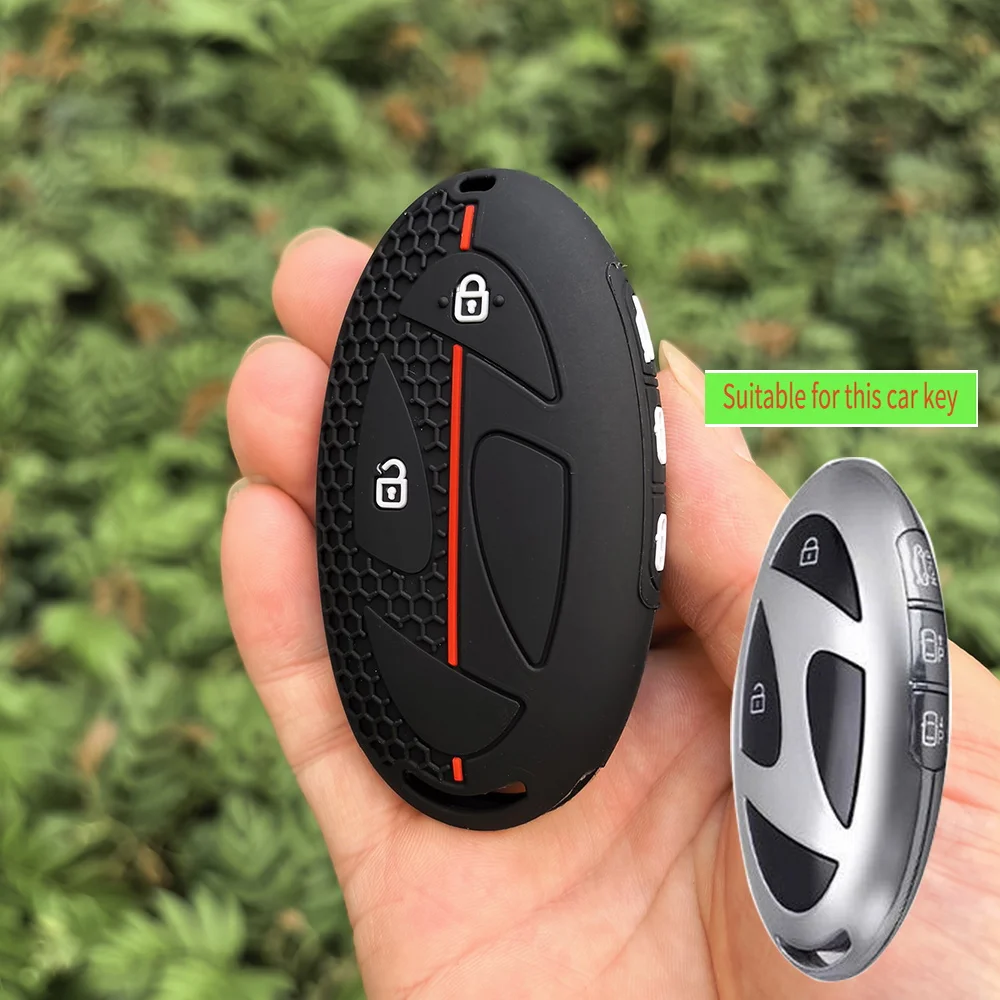 

Силиконовый чехол для автомобильного ключа для Hyundai IONIQ 6 Grandeur GN7 Kona Ev 2023 Lonic 6, аксессуары для автоумных ключей с дистанционным управлением