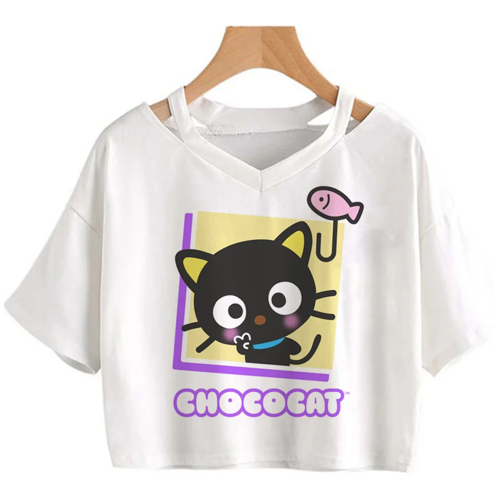 Футболки Chococat женская уличная одежда футболка для манги дизайнерская девушек в