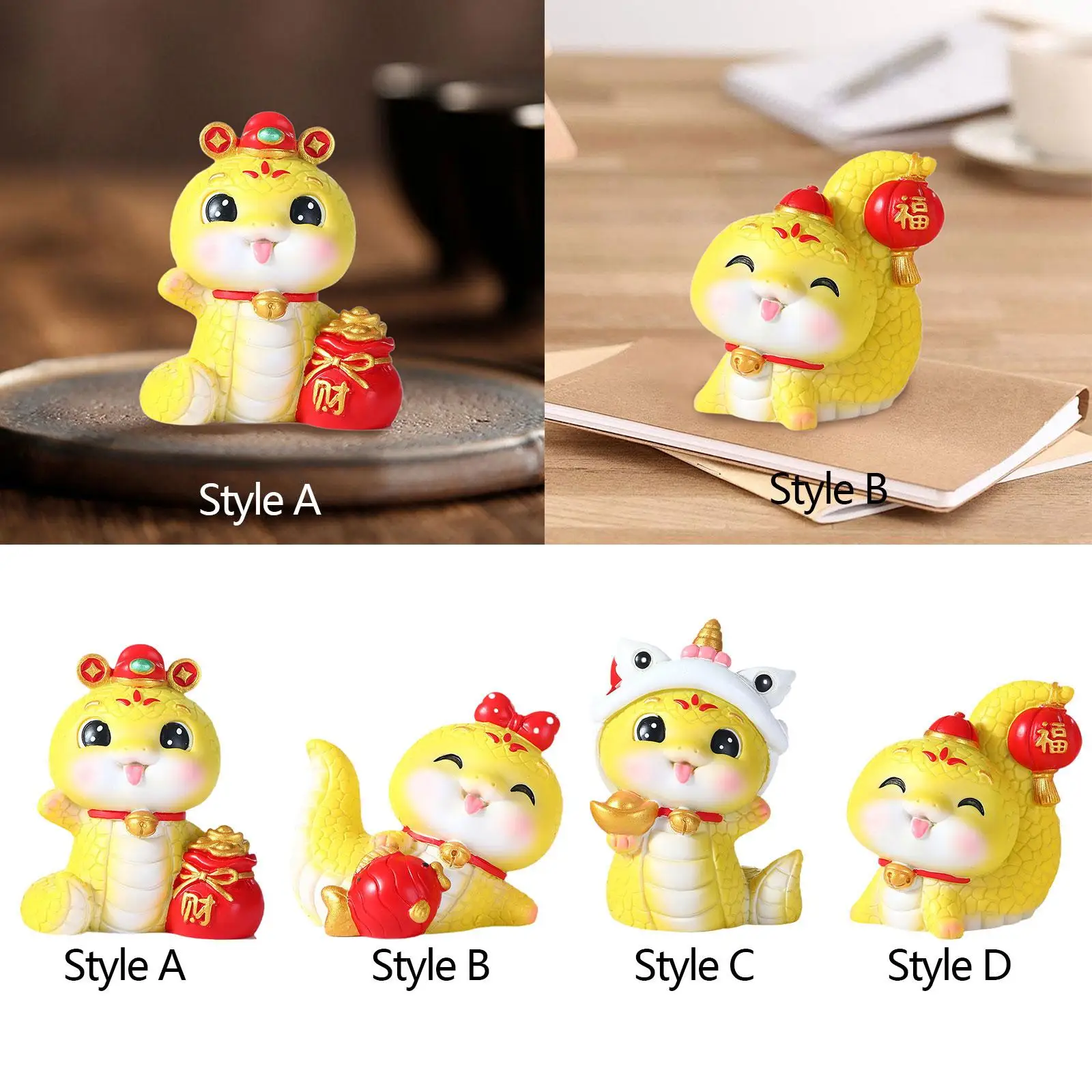 Мультяшная статуя змеи 2025 новогоднее украшение весенний фестиваль настольное