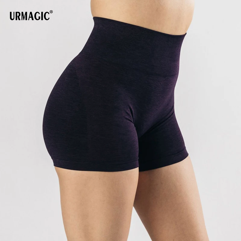 

Urmagic Side Jacquard Yoga Shorts Quick-dry And Breathable Free Breathing Soft And Skin-friendly Gym Shorts Seamless Fitness