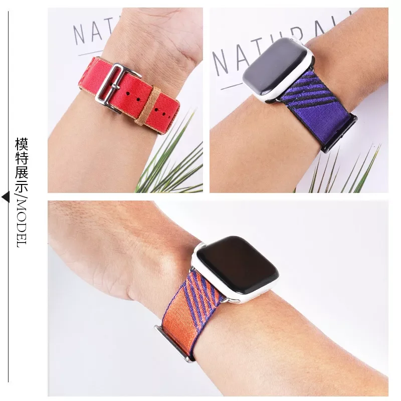 For Apple watch Nylon band for 41mm 45mm Jumping Single Tour strap 40mm 44mm 38mm 42mm series 7 6 54321 SE smart watch Bracelet