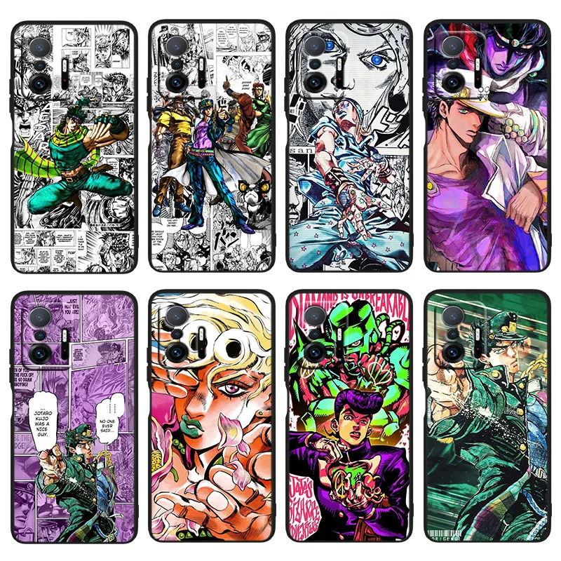 

Manga JoJo Bizarre Adventure For Xiaomi Mi 12 12X 11T 11i 11 10T 10 9T 9SE 9 A3 CC9E Pro Ultra Lite Black Silicone Phone Case