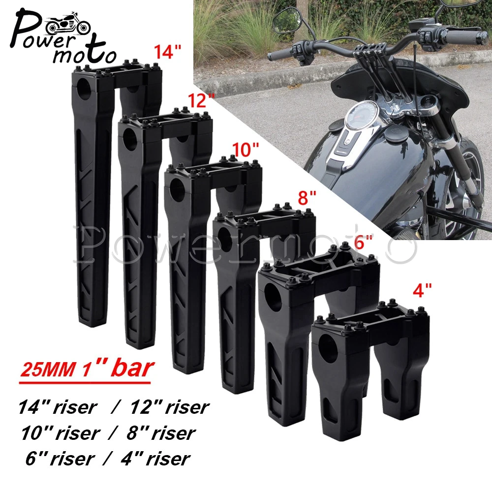 Мотоциклетные стойки руля 25 мм 4 &quot-14&quot прямой зажим для ручки Harley Touring Dyna Softail