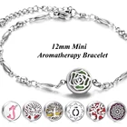 Высокое качество 12 мм медальон эфирное масло диффузор браслет для ароматерапии цветок очарование нержавеющая сталь масло диффузор духи браслет