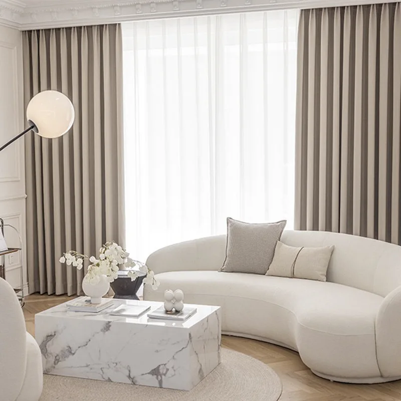 

Шторы японские с высоким затенением, удобные мягкие Лоскутные занавески с мелким переплетением молочного, чайного, абрикосового цвета для ...