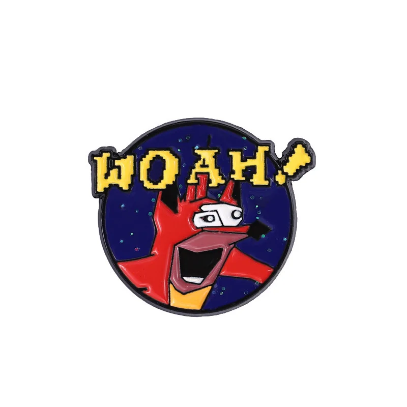 

Металлическая брошь мультипликационная маска
