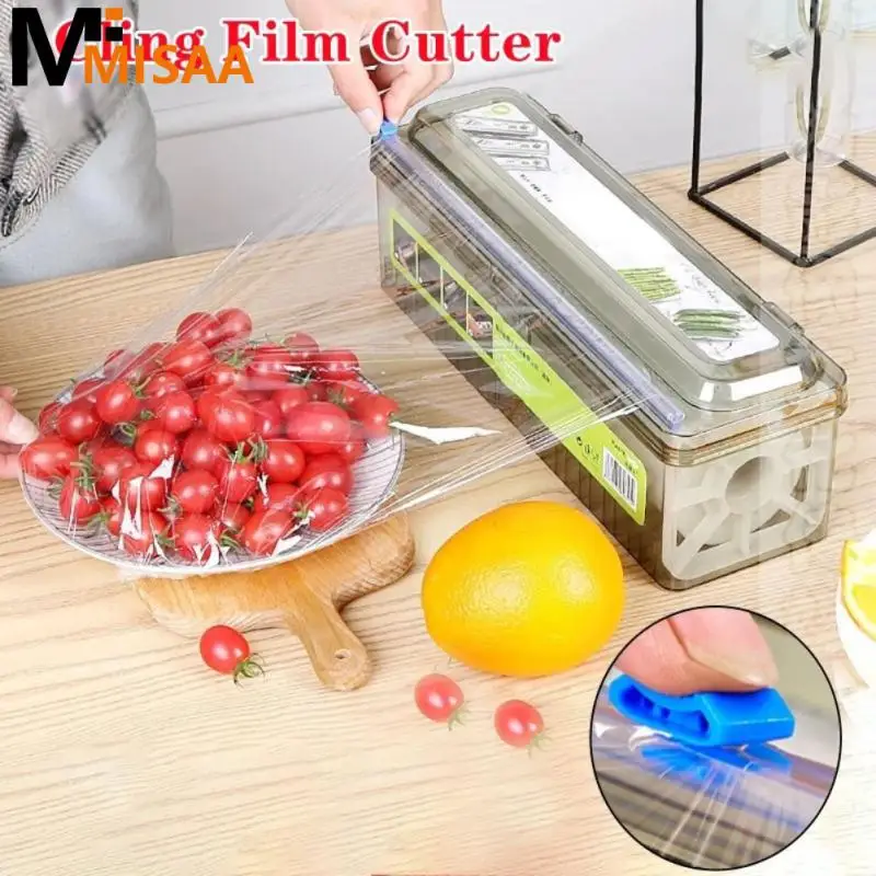 

Cutting Box With Slider Cutter Wax Paper Cling Film Refillable Kitchen Accessories Tools Cling Wrap Dispenser For Aluminum Foil