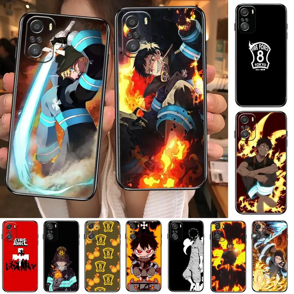

Fire Force anime Phone Case For xiaomi mi 11 Lite pro Ultra 10s 9 8 MIX 4 FOLD 10T 5g Black Cover Silicone Back Prett