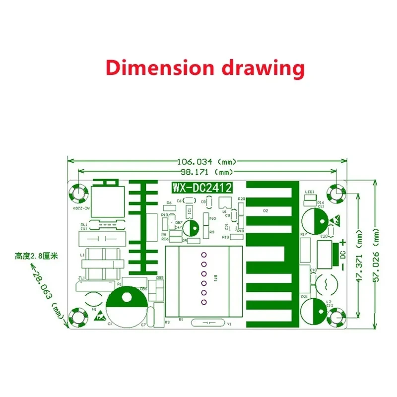 XK-2412-24 4A до 6A 24V Стабильная плата импульсного источника питания высокой мощности