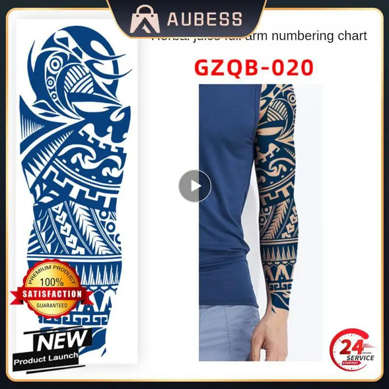 

1~8PCS Juice Tattoo Natural Ink Long Lasting 2 Weeks Semi-permanent Water Transfer Tattoo Stickers Large Size Arm Sleeve Tattoo