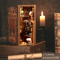 cutebee diy book nook shelf insert eternal bookstore dollhouse miniature kit house dolls wooden toy hous for kids adult