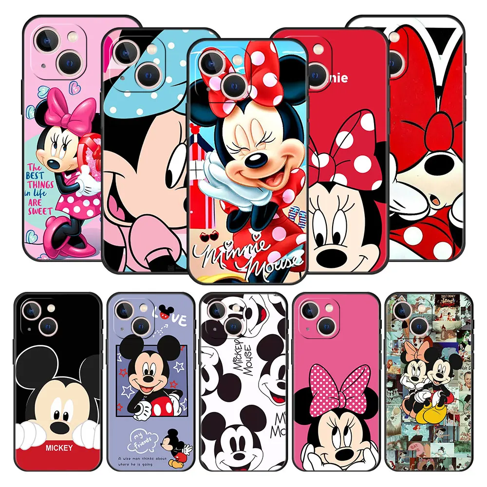 

Phone Case Cover for Oppo A74 A93 A54 A53 A16 A15 A9 A5 A52 A5s Capinha Matte Korea Soft Disney Mickey Mouse Minnie Minerva