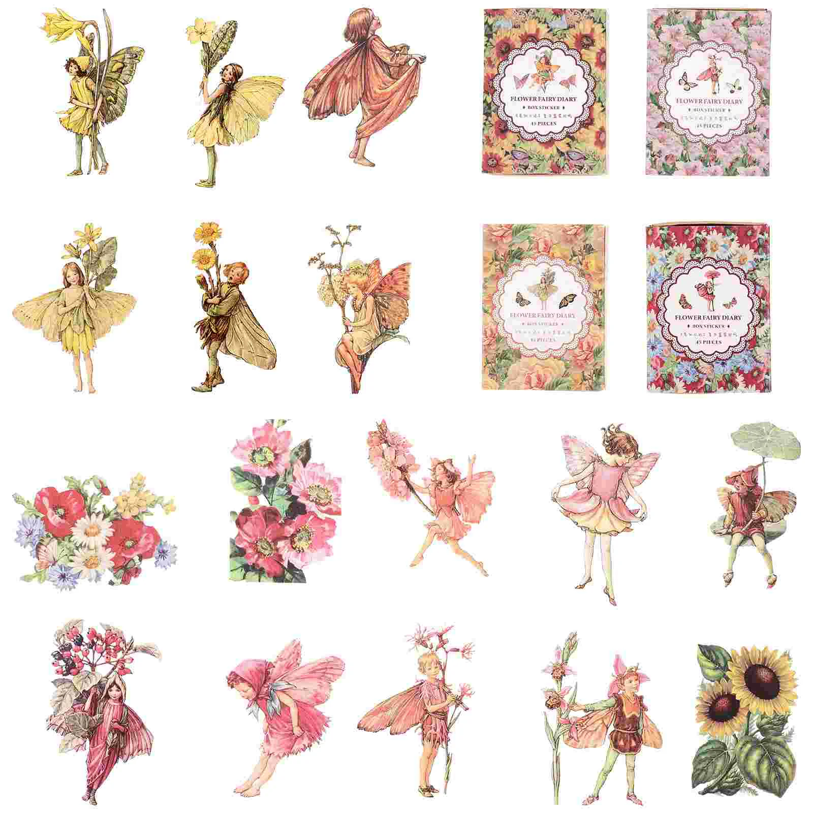 

Stickers Fairy Sticker Vintage Scrapbook Diary People Adhesive Decorative Planner Girl Washi Fairies Journaling Diy Label Gift