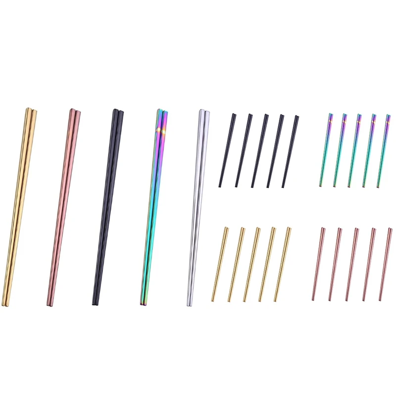 

Палочки для еды многоразовые металлические, 5 пар