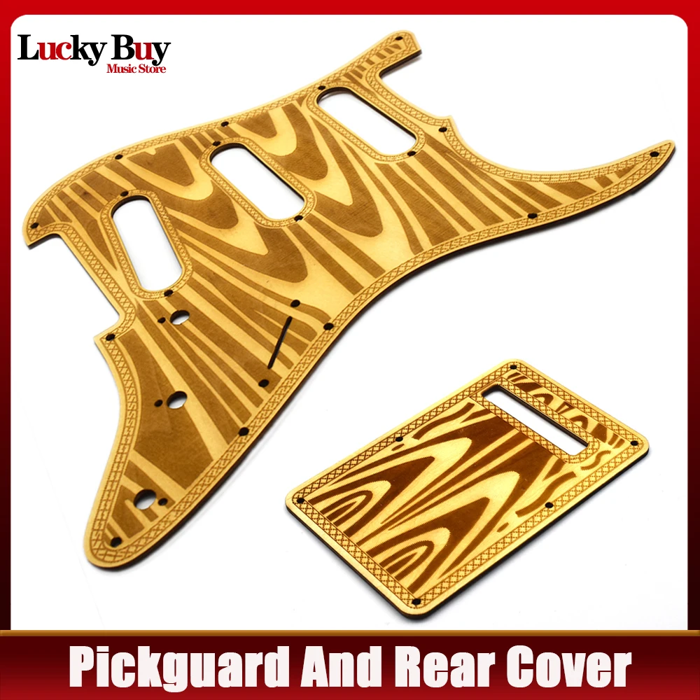 

1set Basewood Geometric Pattern SSS Guitar Pickguard Scratchplate Replacement and Guitar Rear Cover