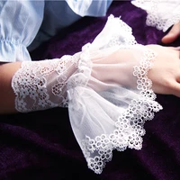 2022 new women sweater fake sleeves lace hollow out shirt pleated sleeve false cuffs girls dress wrist warmers
