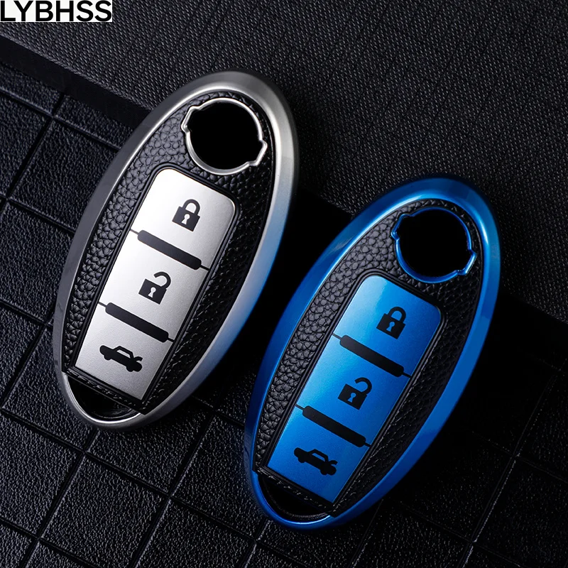 Фото НОВЫЙ Чехол для автомобильного ключа из ТПУ с 3 кнопками для Nissan Micra, Murano, Juke, Alissa, Pulsar, X-trail, Note, Almera, Altima, защитный брелок для авто №1