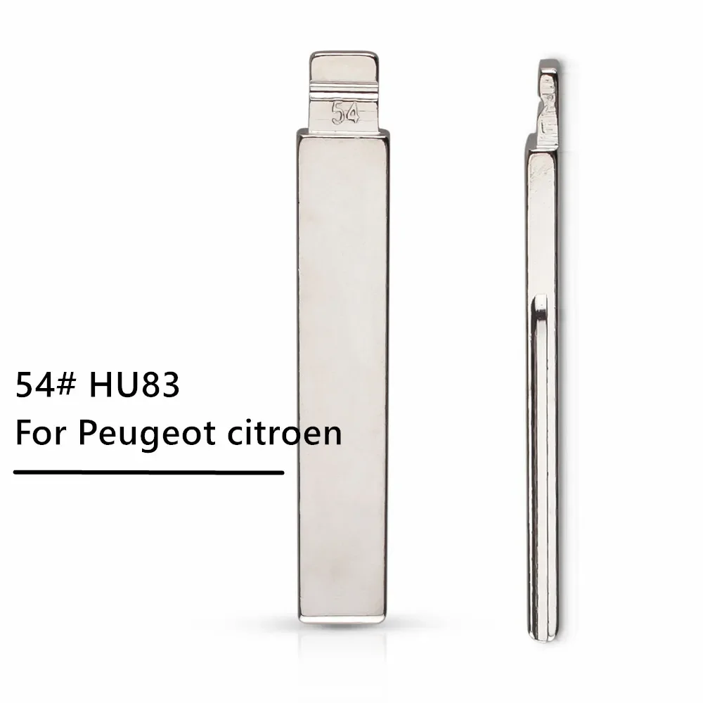 

10 шт., пустое лезвие для дистанционного ключа 54 # HU83 для Citroen Peugeot складной автомобильный ключ, пустой No 54 HCA, модифицированный ключ с канавкой