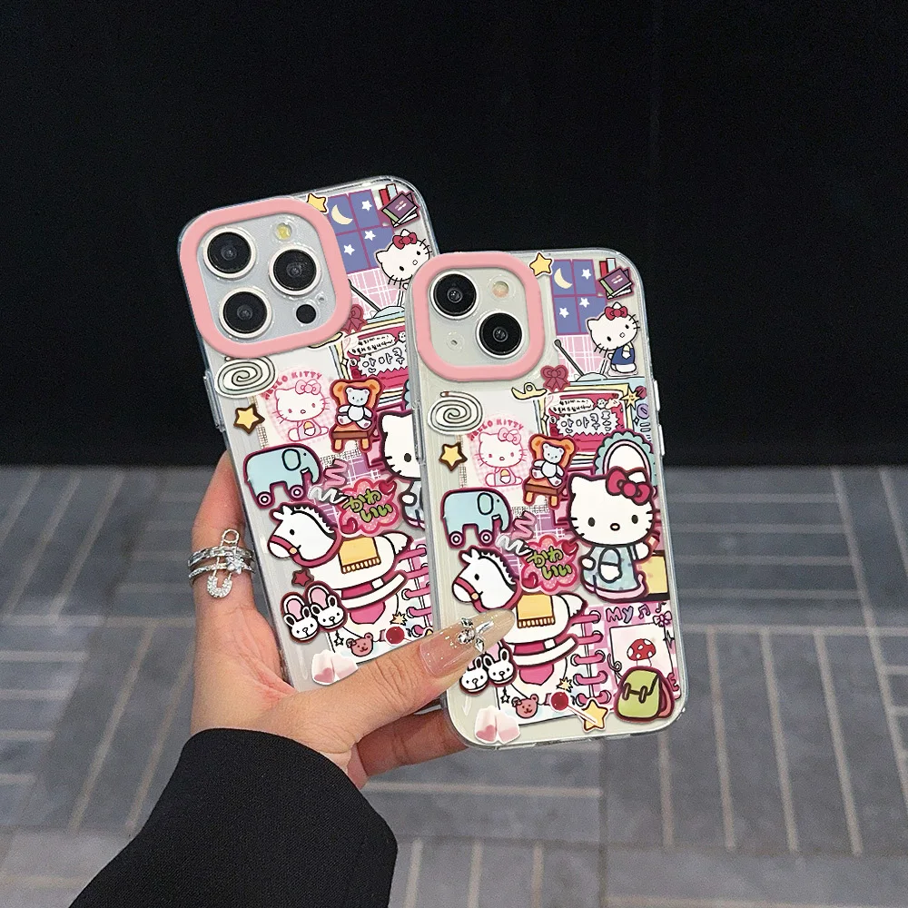 Прозрачный чехол для телефона Kawaii Hellokitty Samsung A12 A13 A15 A22 A23 A24 A25 A30 A53 A54 A55 A72 A73