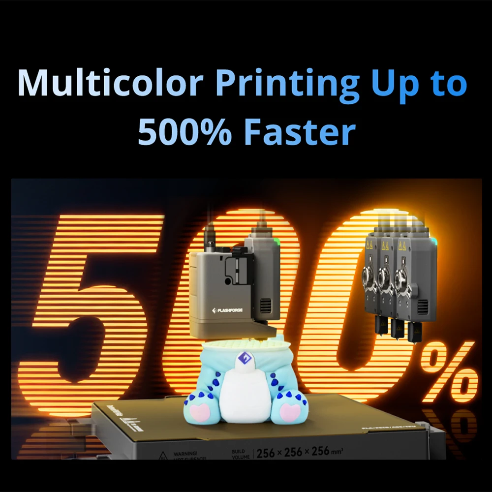 Фото 3D-принтер FLASHFORGE Creator 5, многоцветный, с 4 независимыми экструдерами, без отходов, с автоматической калибровкой и выравниванием №4