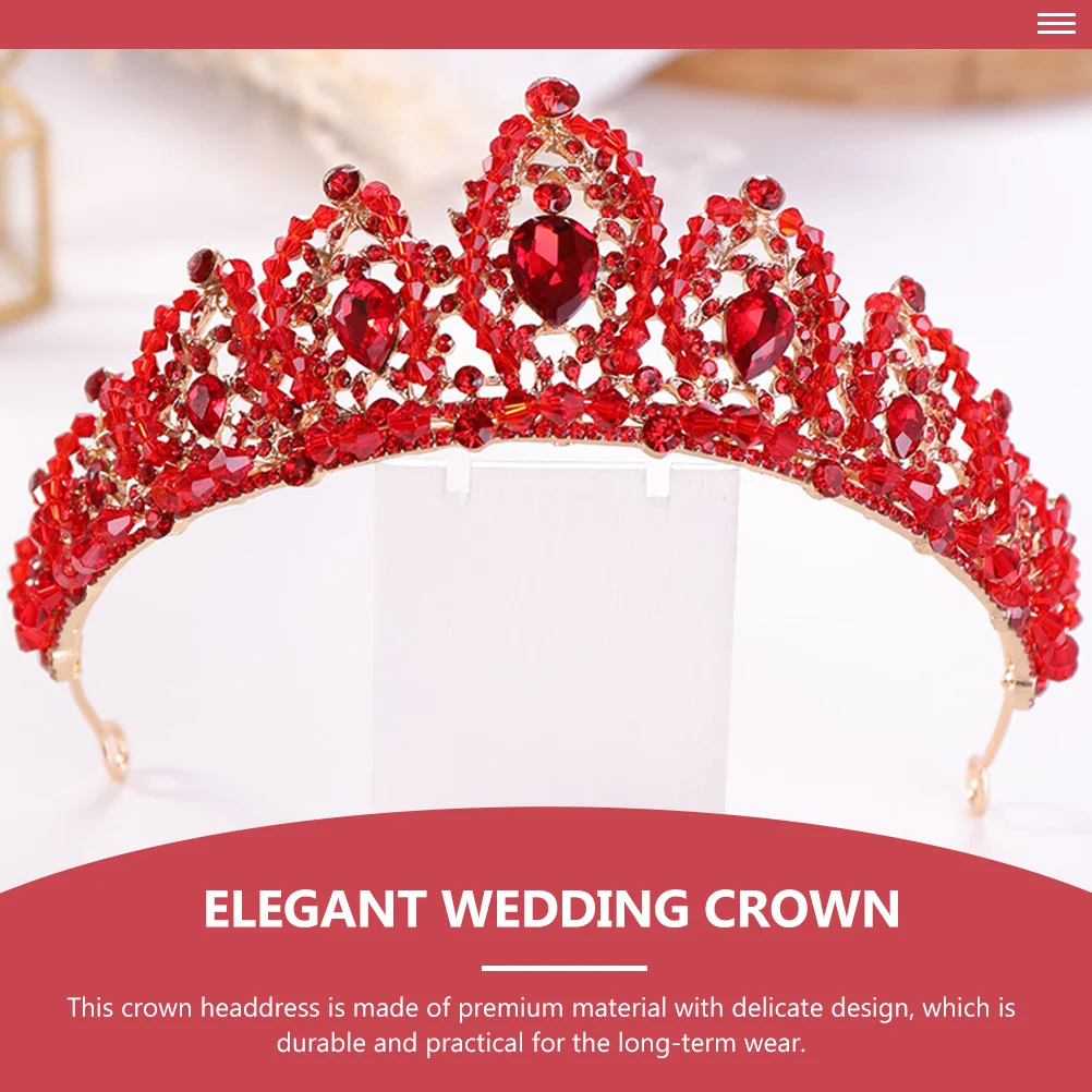 Красная хрустальная корона свадебный головной убор невесты тиара для девочек