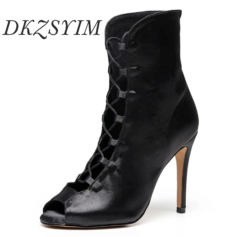 

DKZSYIM Women High Heels Dance Shoes Sexy stilettos Women's Latin Dance Shoes Black Boots Salsa Dancing Shoes Girls Ballroom